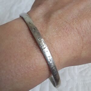 SILVER HANDMADE ENGRAVED BANGLE BRACELET